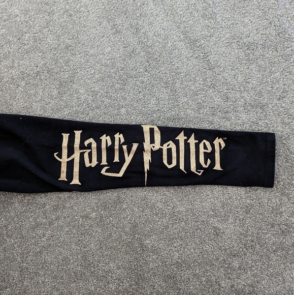 Harry Potter lounge pants black shimmery gold writings youth Large cotton comfy - Picture 6 of 6